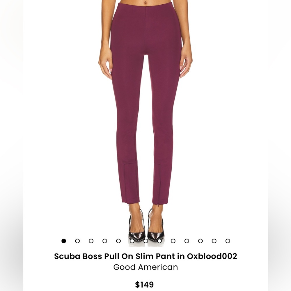 Good American scuba boss pull on slim pant in Oxblood002 size medium - Picture 13 of 13